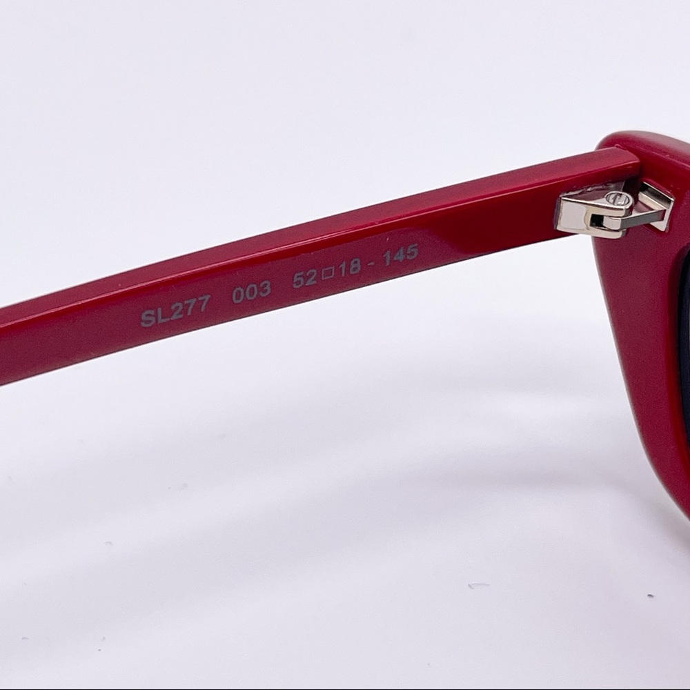 NEW SAINT LAURENT SL277 003 RED CAT EYE SUNGLASSES - Picture 11 of 12